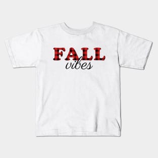 Fall Vibes - Buffalo Print Kids T-Shirt